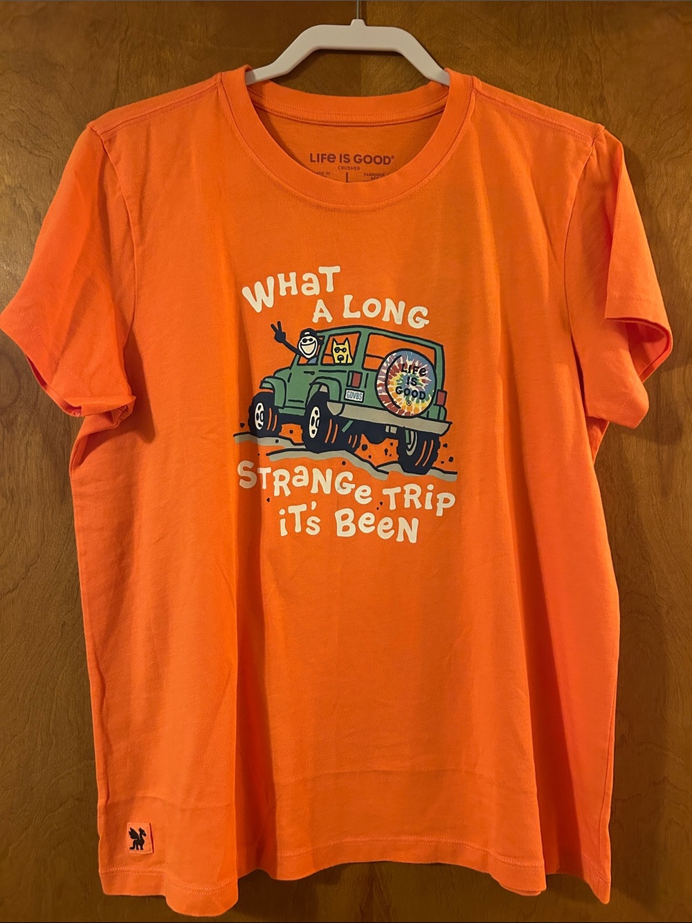 Life Is Good Jeep Jake and Rocket Crusher Tee Women’s Large